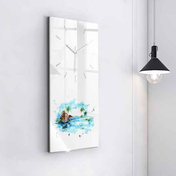 Reloj vertical Cuadro isla desierta - espejomat.es