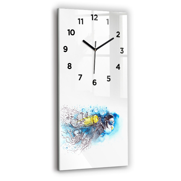 Reloj de vidrio vertical Vida submarina de peces - espejomat.es