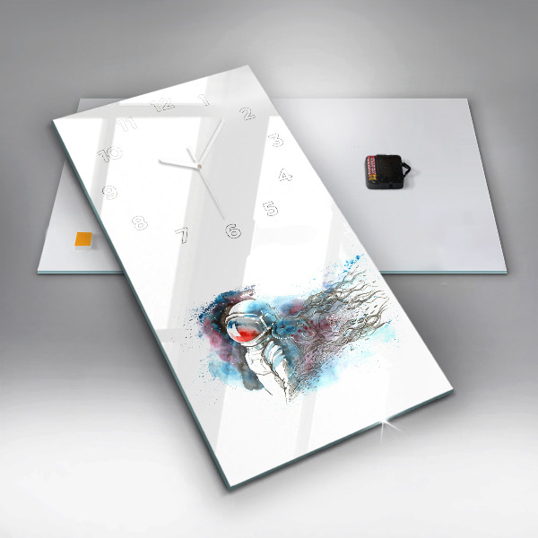 Reloj de vidrio vertical Astronauta abstracto - espejomat.es