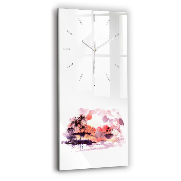 Reloj de cristal vertical Paisaje tropical - espejomat.es