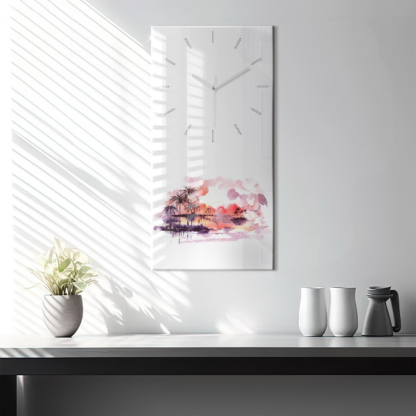 Reloj de cristal vertical Paisaje tropical - espejomat.es