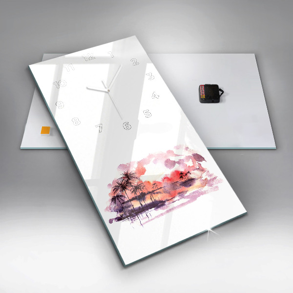 Reloj de cristal vertical Paisaje tropical - espejomat.es