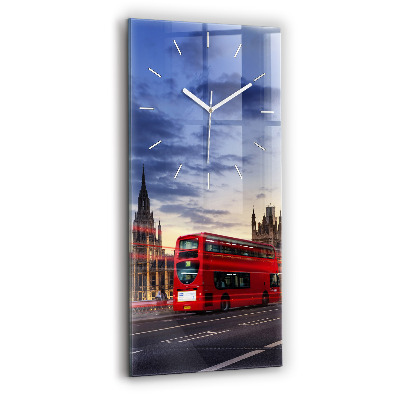 Reloj vertical Autobús rojo de Londres - espejomat.es