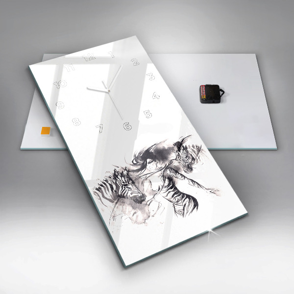 Reloj de cristal vertical Mujer y cebras - espejomat.es