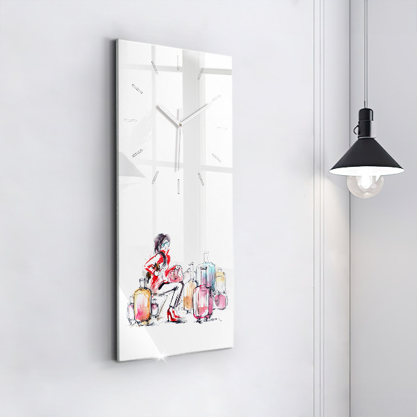 Reloj de vidrio vertical Maleta de viaje de mujer - espejomat.es