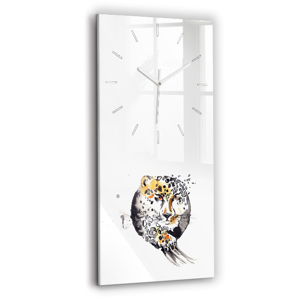 Reloj de cristal vertical Guepardo dentro de un círculo - espejomat.es