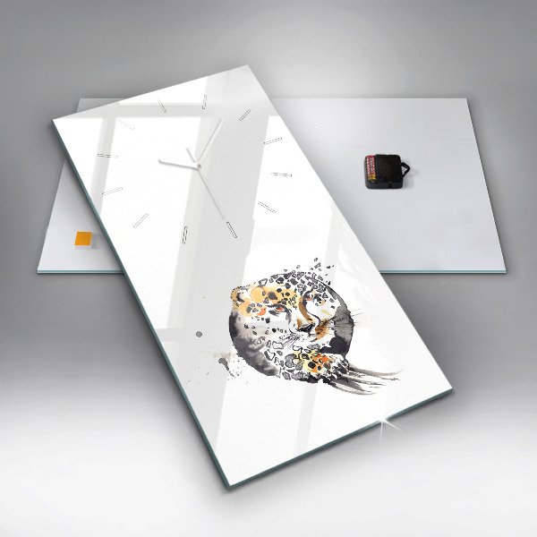 Reloj de cristal vertical Guepardo dentro de un círculo - espejomat.es
