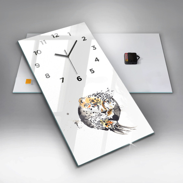 Reloj de cristal vertical Guepardo dentro de un círculo - espejomat.es