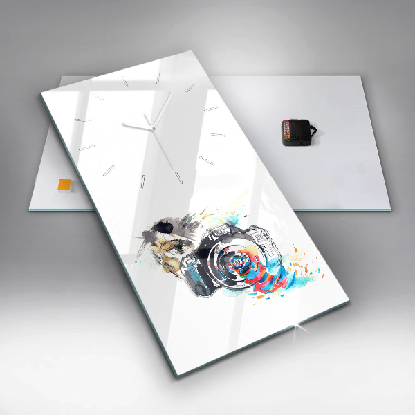 Reloj de vidrio vertical Mujer cámara fotógrafa - espejomat.es