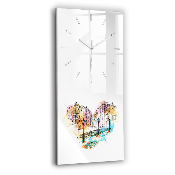 Reloj de cristal vertical Arquitectura pintada - espejomat.es