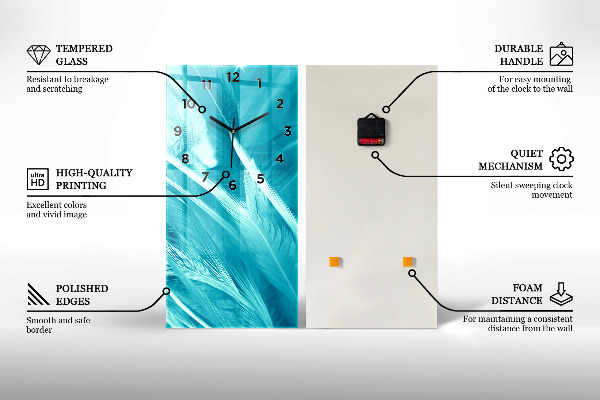 Reloj de vidrio vertical Abstracción de pájaro y primavera - espejomat.es