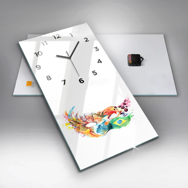 Reloj de vidrio vertical Cultura - Bandera de Brasil - espejomat.es