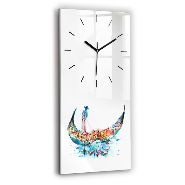 Reloj de cristal vertical Italia - La góndola veneciana - espejomat.es