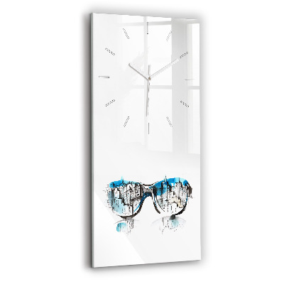 Reloj de cristal vertical La ciudad en gafas - espejomat.es