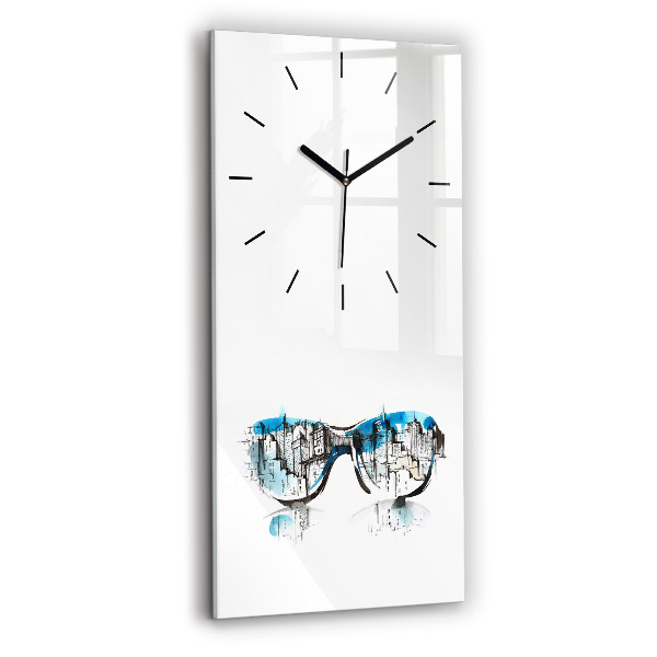 Reloj de cristal vertical La ciudad en gafas - espejomat.es