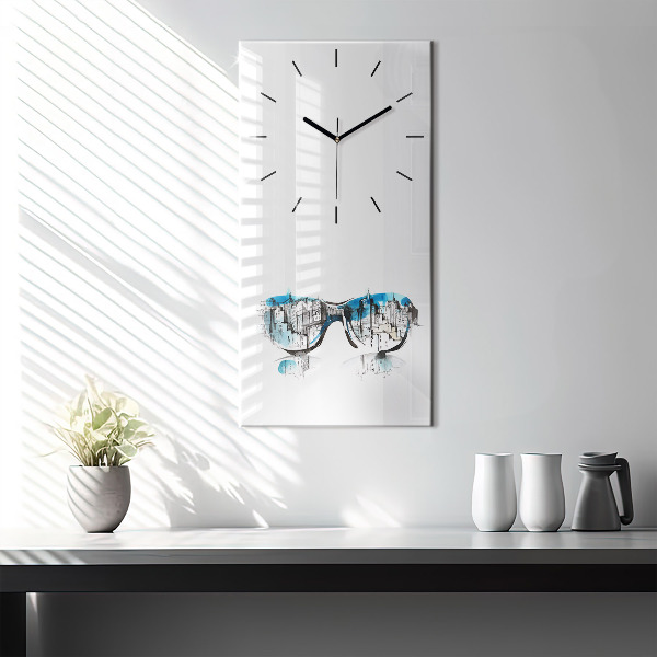 Reloj de cristal vertical La ciudad en gafas - espejomat.es