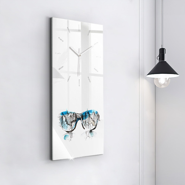 Reloj de cristal vertical La ciudad en gafas - espejomat.es