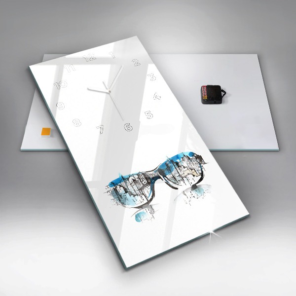 Reloj de cristal vertical La ciudad en gafas - espejomat.es