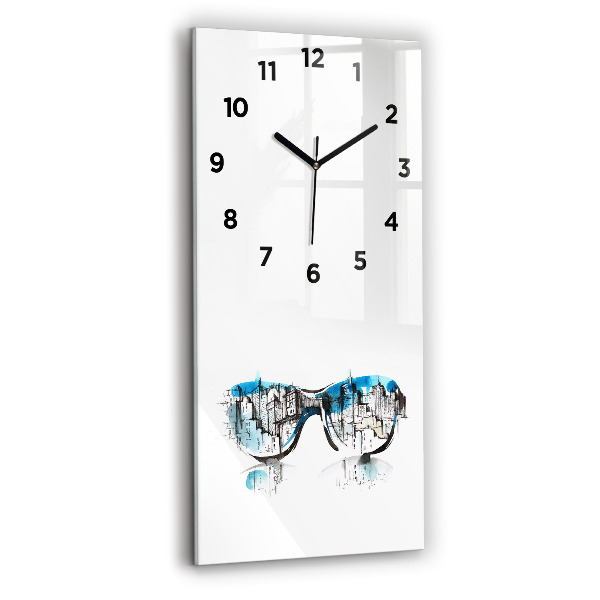 Reloj de cristal vertical La ciudad en gafas - espejomat.es