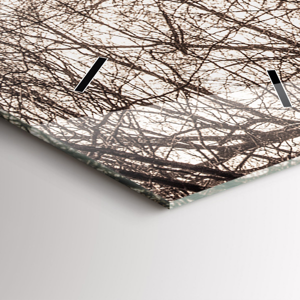 Reloj de cristal vertical Camino forestal en sepia - espejomat.es