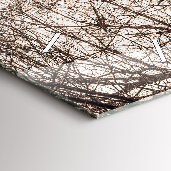 Reloj de cristal vertical Camino forestal en sepia - espejomat.es