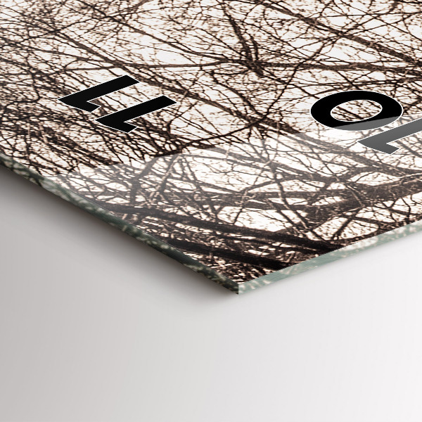 Reloj de cristal vertical Camino forestal en sepia - espejomat.es