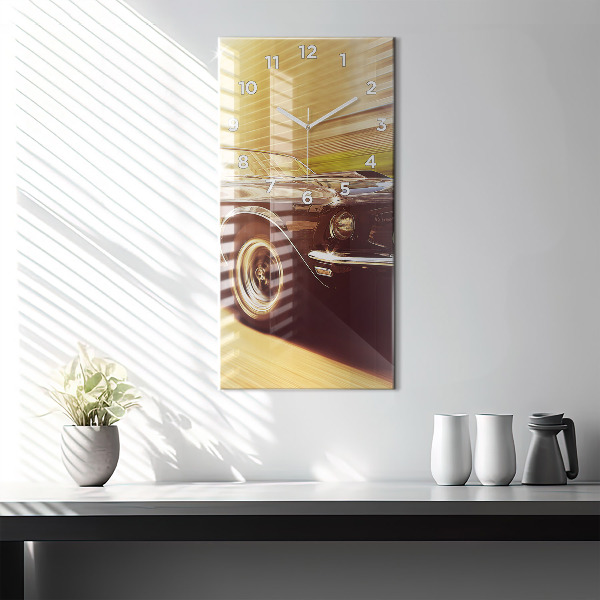 Reloj de cristal vertical Coche antiguo clásico - espejomat.es