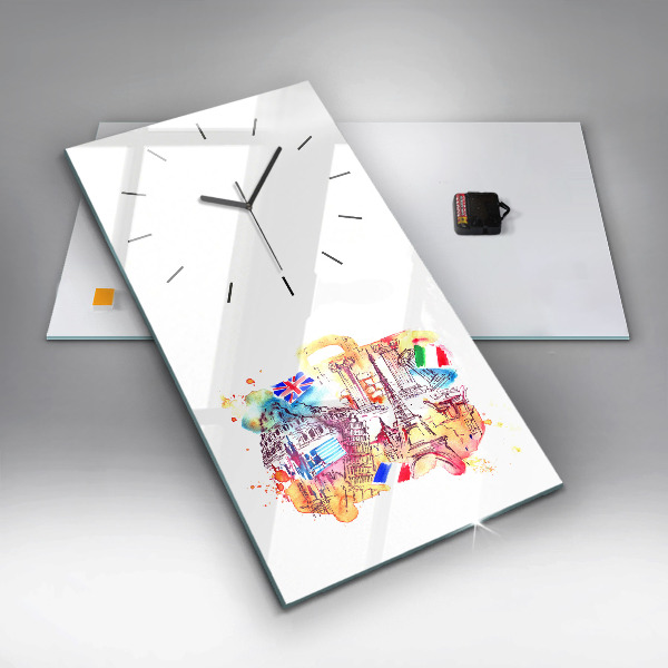 Reloj vertical Países atractivos del mundo - espejomat.es