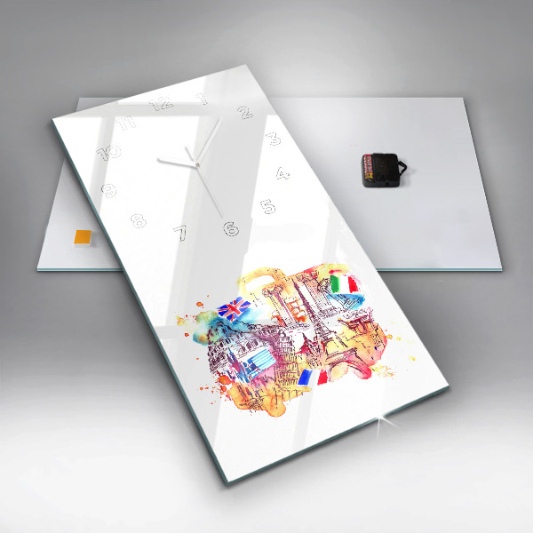 Reloj vertical Países atractivos del mundo - espejomat.es