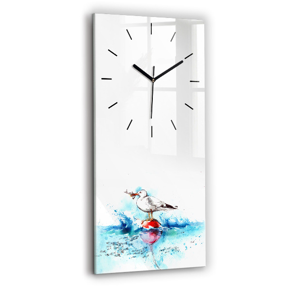 Reloj de cristal vertical Gaviota pintada - espejomat.es