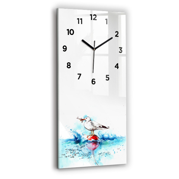 Reloj de cristal vertical Gaviota pintada - espejomat.es