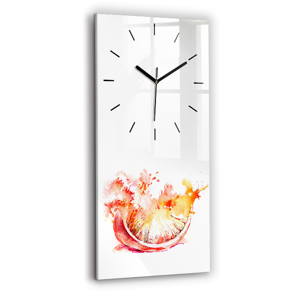 Reloj de cristal vertical Naranja pintada - espejomat.es