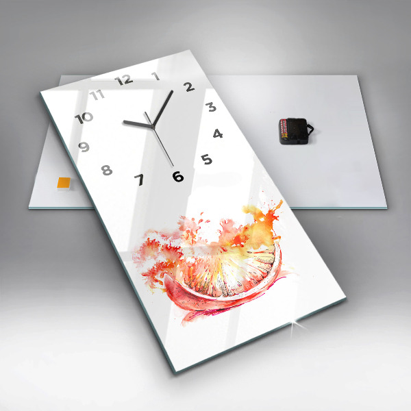 Reloj de cristal vertical Naranja pintada - espejomat.es