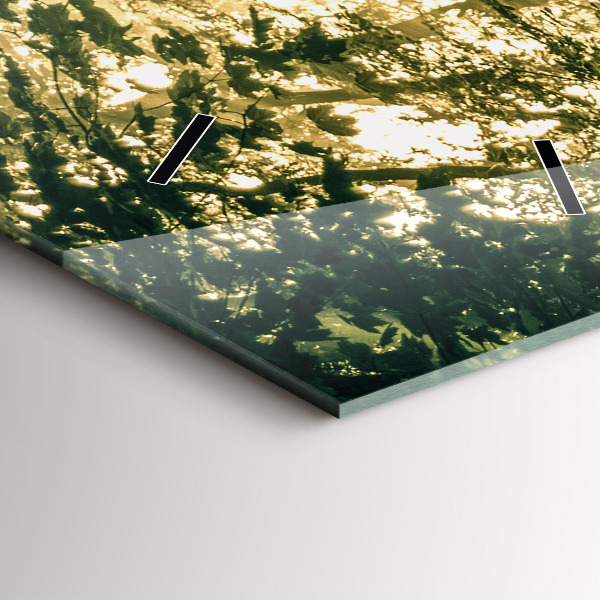 Reloj de vidrio vertical Bosque de rayos de sol - espejomat.es