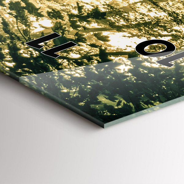 Reloj de vidrio vertical Bosque de rayos de sol - espejomat.es