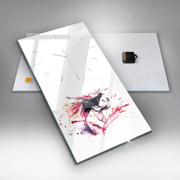 Reloj de vidrio vertical Amantes abstractos - espejomat.es