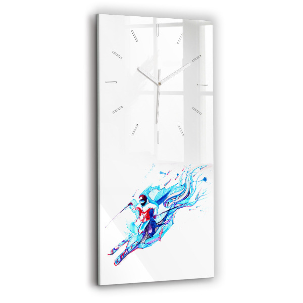 Reloj de vidrio vertical Esquiador - espejomat.es