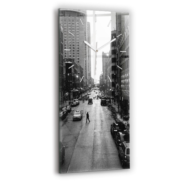 Reloj de vidrio vertical Calles de Chicago - espejomat.es
