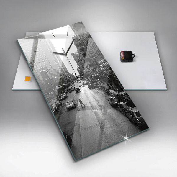 Reloj de vidrio vertical Calles de Chicago - espejomat.es