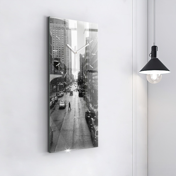 Reloj de vidrio vertical Calles de Chicago - espejomat.es
