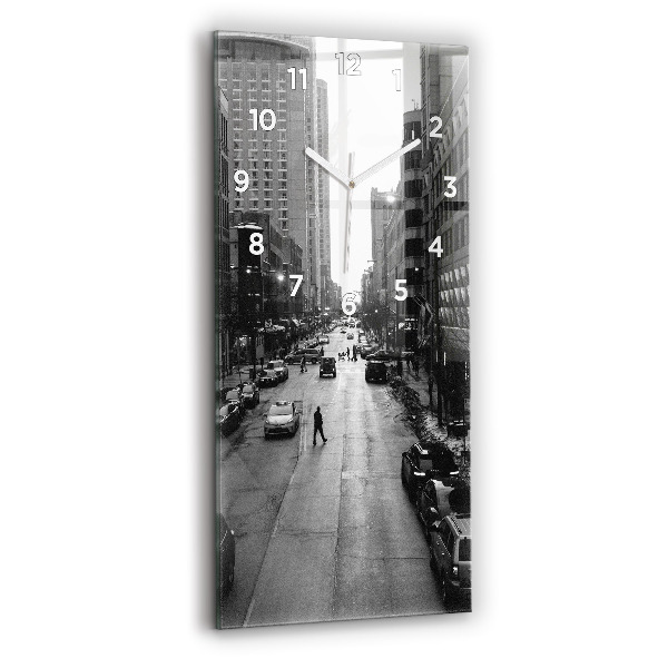 Reloj de vidrio vertical Calles de Chicago - espejomat.es