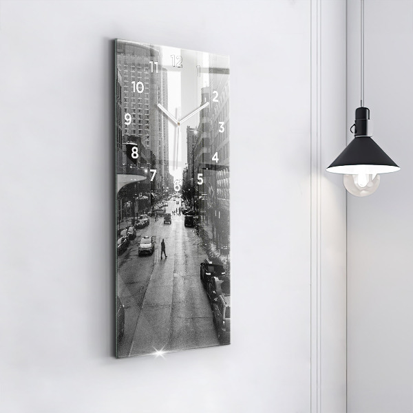 Reloj de vidrio vertical Calles de Chicago - espejomat.es