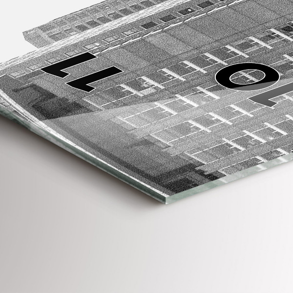 Reloj de vidrio vertical Calles de Chicago - espejomat.es