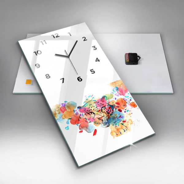 Reloj vertical Gato salvaje abstracto - espejomat.es