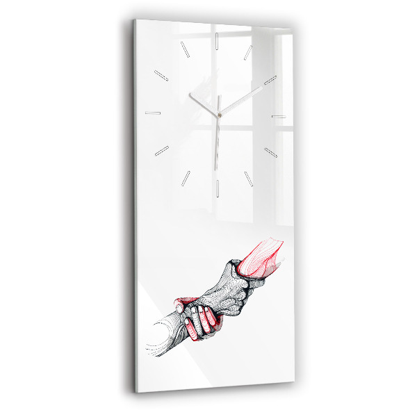 Reloj de cristal vertical Cogidos de la mano - espejomat.es