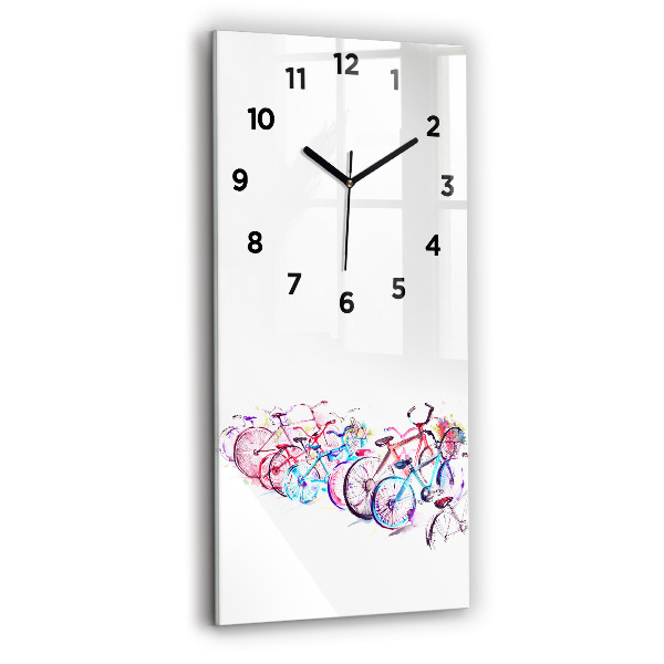 Reloj de cristal vertical Bicicletas urbanas de colores - espejomat.es
