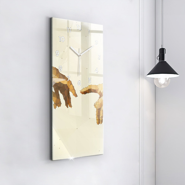 Reloj de vidrio vertical Creación de Adán - espejomat.es