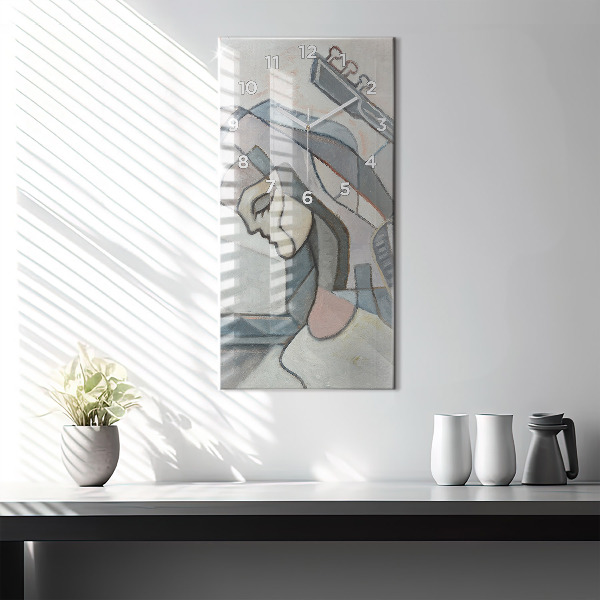 Reloj de cristal vertical Pintura abstracta - espejomat.es