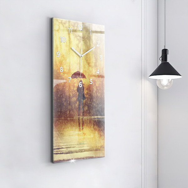 Reloj de cristal vertical Mujer con paraguas - espejomat.es