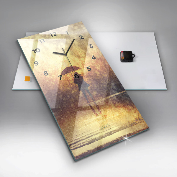 Reloj de cristal vertical Mujer con paraguas - espejomat.es